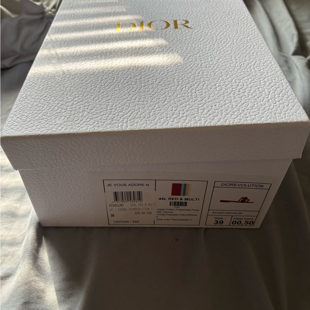 Dior Red and White Sandals